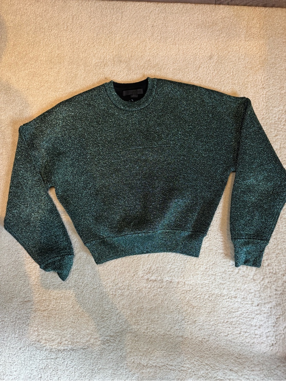 Alexander Wang Green Metallic Crewneck Sweater XS